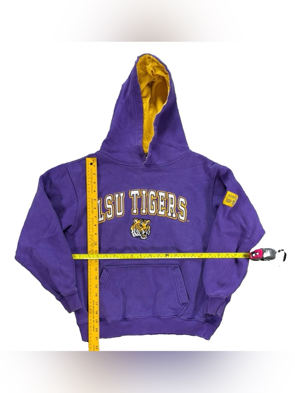 Vintage LSU Tigers Hoodie Youth Medium Purple Embroidered Colosseum Football
